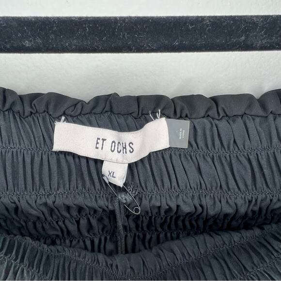 Et Ochs The Dolly Loose Fit Bubble Hem Stretch Woven Black Mini Dress Size XL - Picture 4 of 9